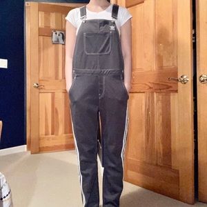 Adidas gray and white overalls